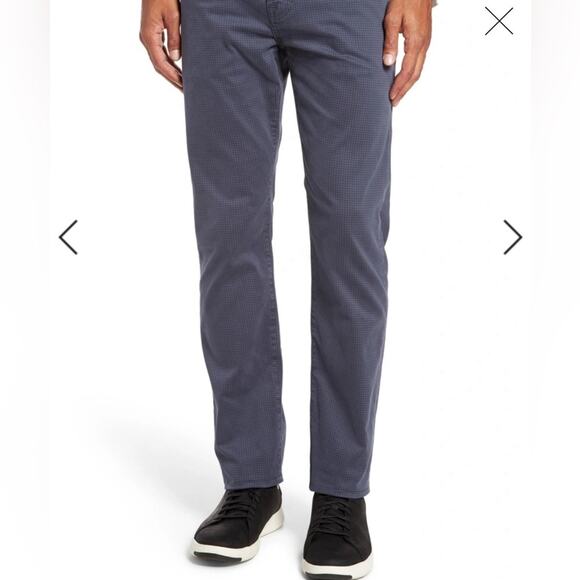 AG The Everett  SUD Slim Straight Leg Blue Black Houndstooth Pants 30x32 - Picture 5 of 12